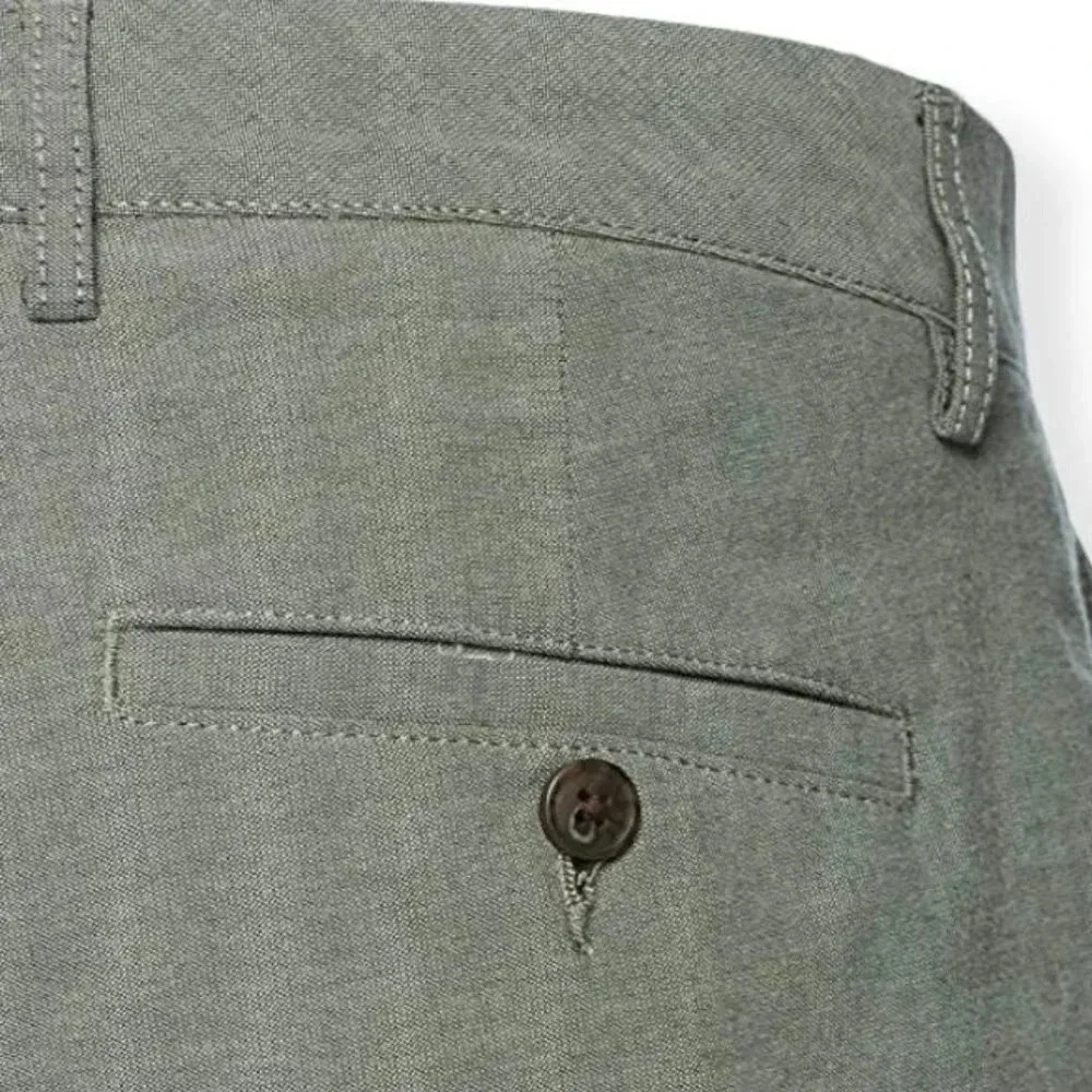 GoodthReads Olive Green Stretch Flat Front Size 30 Men's Short - Picture 9 of 12